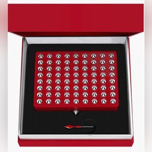 Christian Louboutin Card Holder Red Studded w BOX
